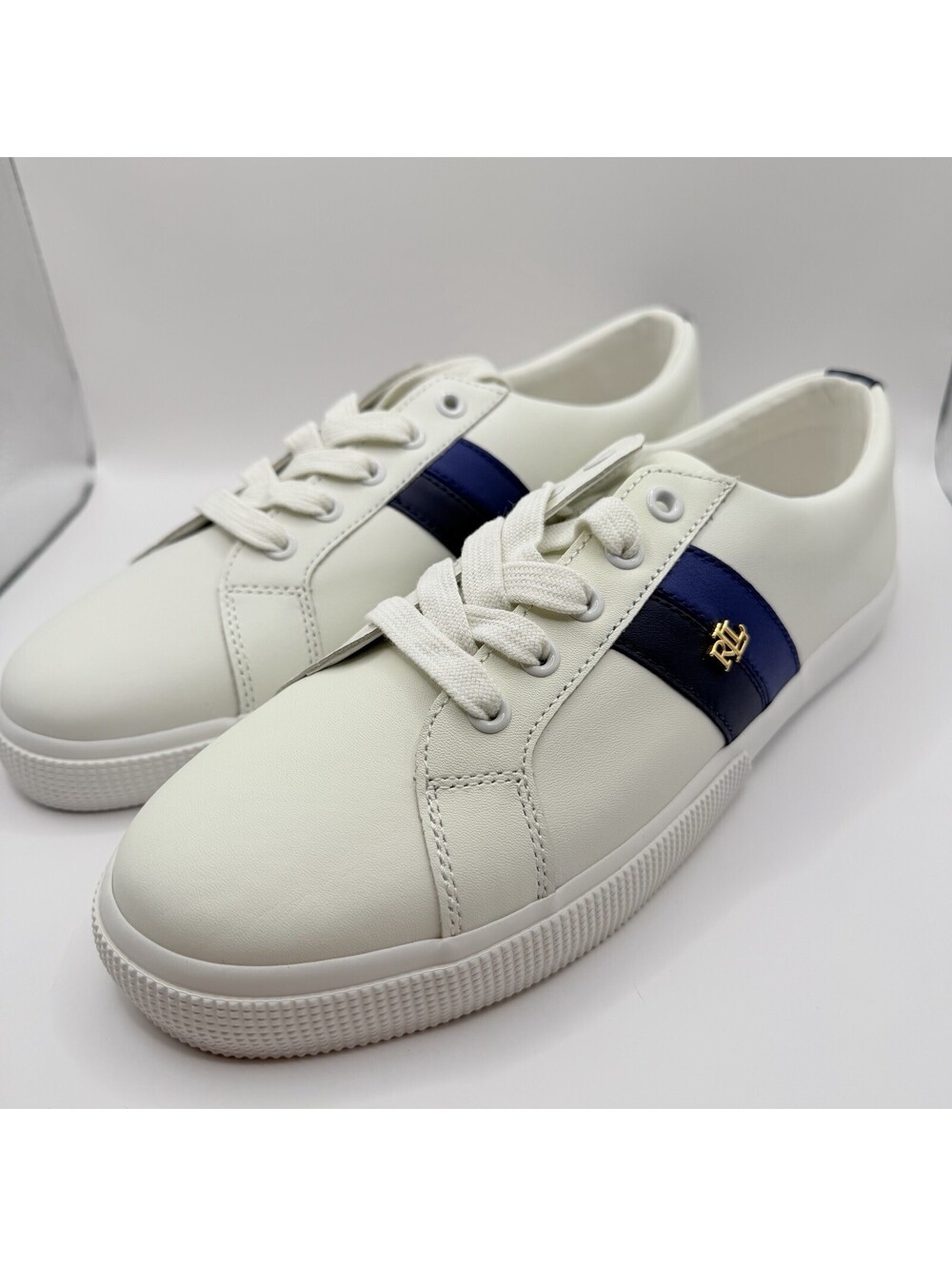 Lauren Ralph Lauren Janson II Leather Trainers Women’s Size 10 Sneaker White New